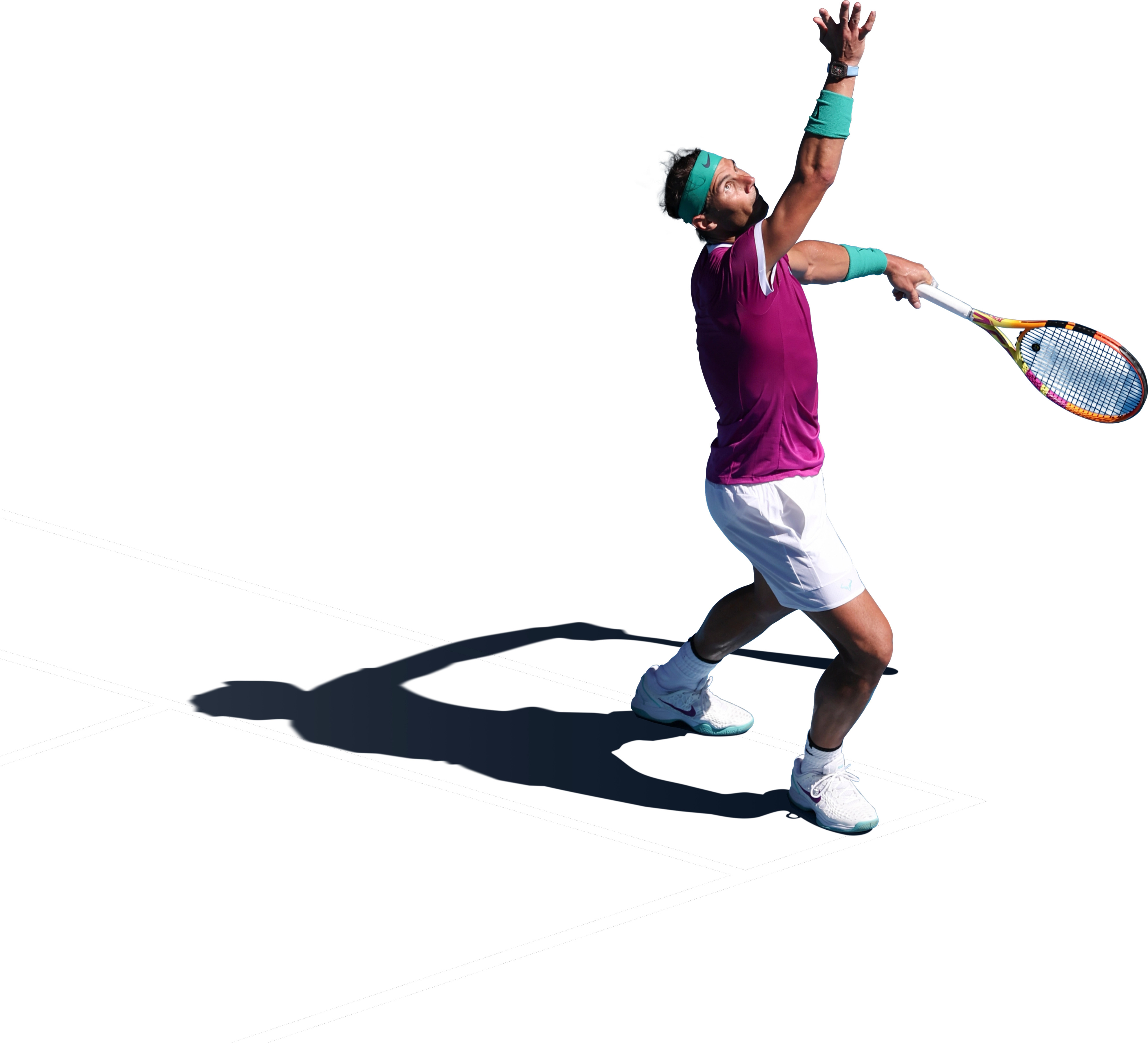 Rafael Nadal sacando.