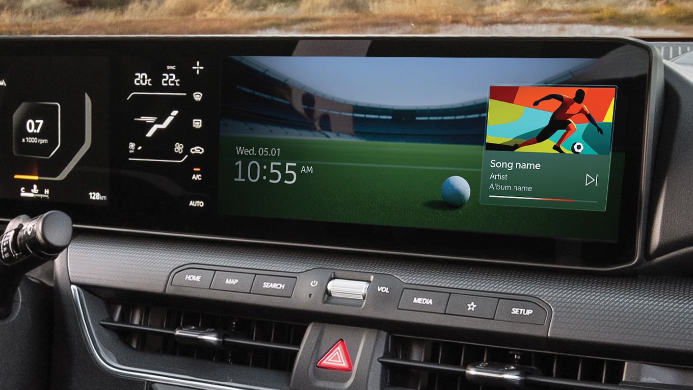 Pantalla digital combinada de casi 30 pulgadas